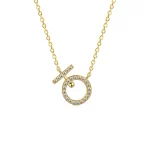 Golden Radiance Circle Pendant Necklace