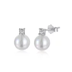 Lustrous Pearl & Crystal Stud Earrings
