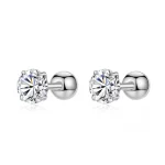 Classic Radiance Round-Cut Stud Earrings