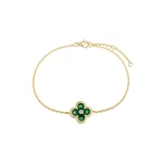 Lucky Clover Enamel Charm Bracelet