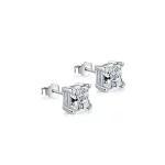 Geometric Radiance Square Zircon Earrings