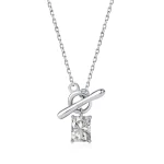 Knot and Solitaire Pendant Silver Necklace