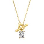 Knot and Solitaire Pendant Gold Necklace